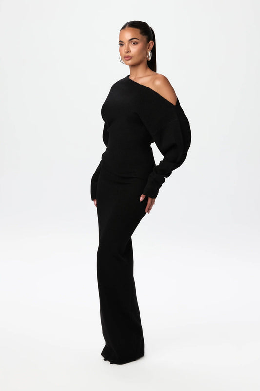 Elegant Off-Shoulder Luxe Dress - Navenport