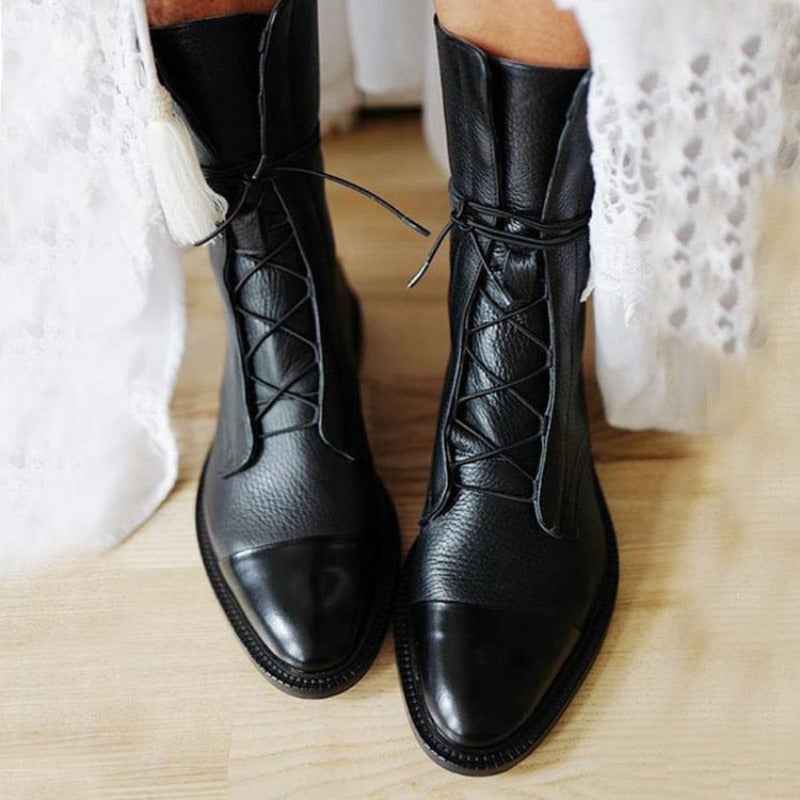 Women's Classic Stylish Vegan Leather Ankle Boots | Ideal for Autumn/Winter