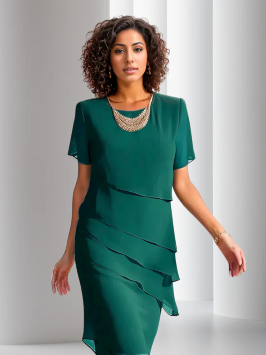 Kenza™ Chiffon Pleated Elegance Dress