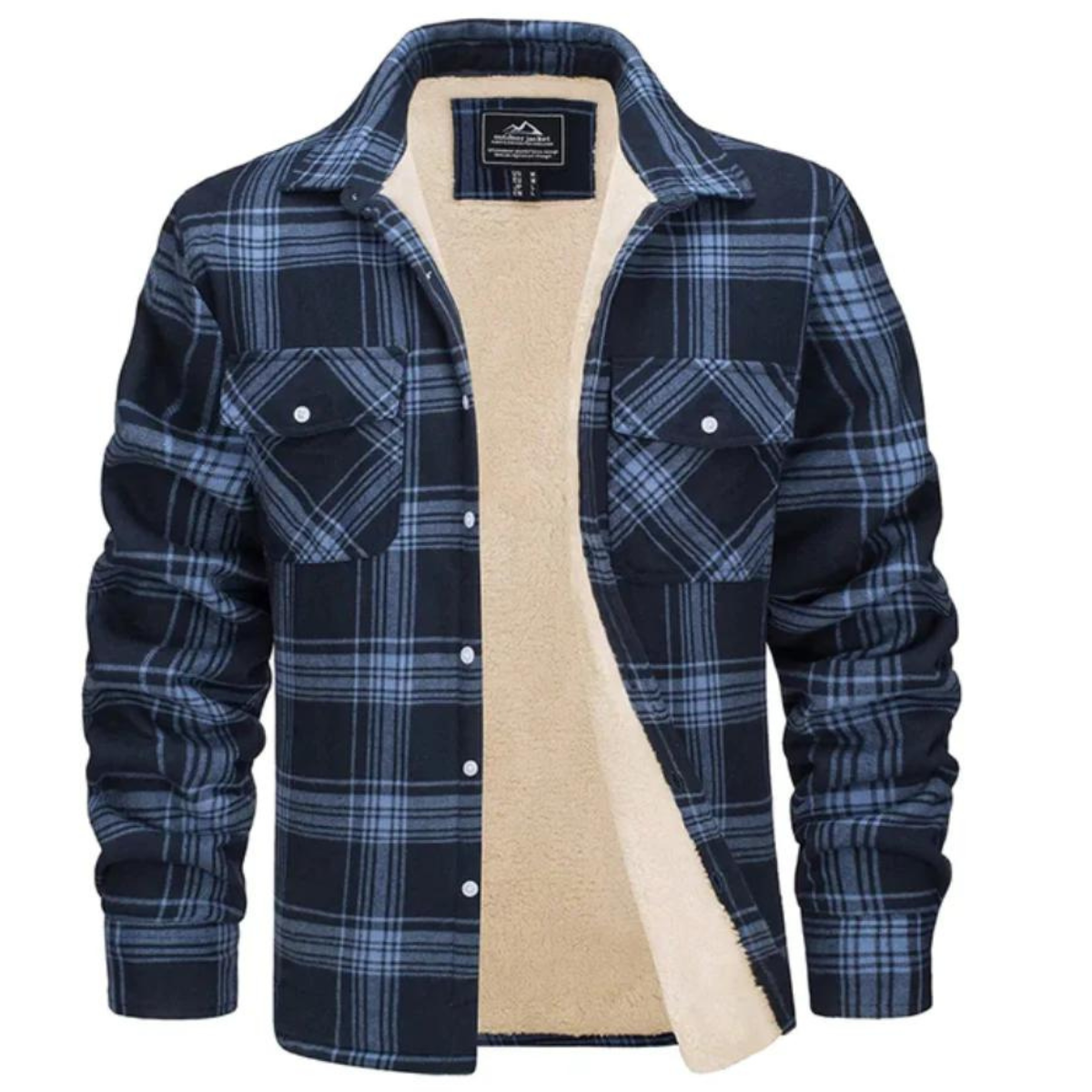 Harrison | Men's Sherpa Lined Plaid Shirt Jacket - Navenport