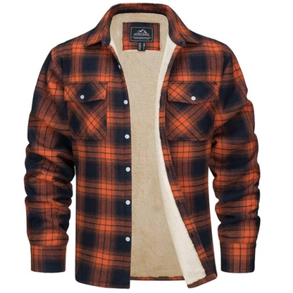 Harrison | Men's Sherpa Lined Plaid Shirt Jacket - Navenport