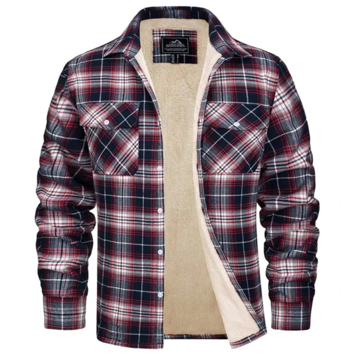 Harrison | Men's Sherpa Lined Plaid Shirt Jacket - Navenport