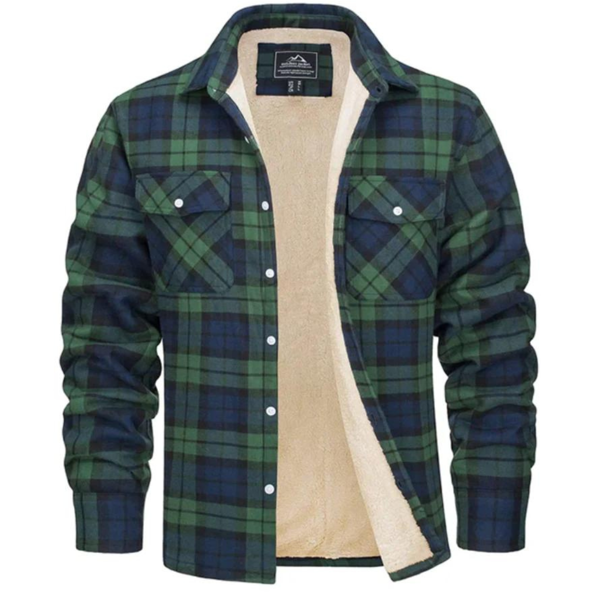 Harrison | Men's Sherpa Lined Plaid Shirt Jacket - Navenport