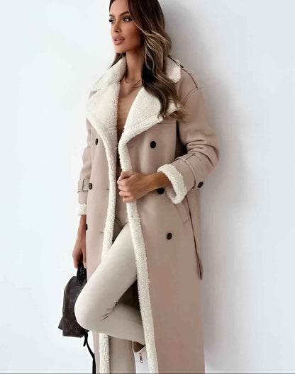 Silvia™ Luxe Sherpa-Lined Trench Coat