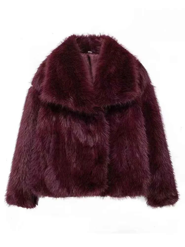 Women's Faux Fur Cropped Winter Jacket