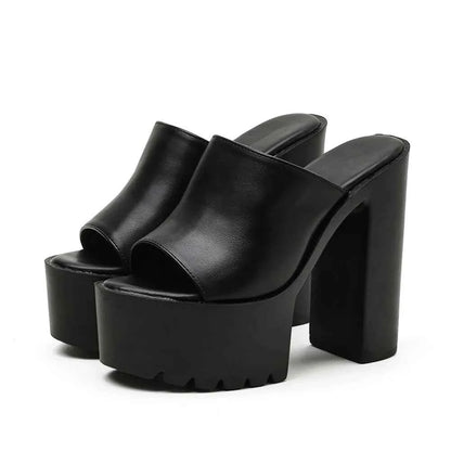 Stella Glossy Wedge Mules