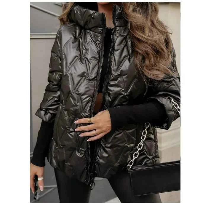 Women's Hooded Cotton Padded Zipper Jacket