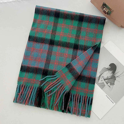 Cashmere Wool Tartan Plaid Scarf - Stylish Winter Shawl