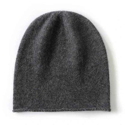 Unisex Cashmere Knitted Beanie - Cozy Winter Hat for Outdoor Casual Style