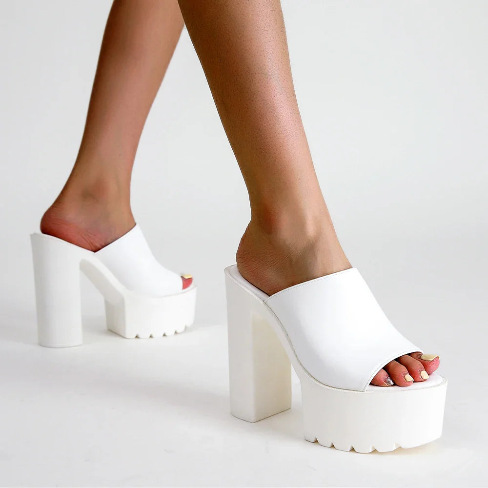 Stella Glossy Wedge Mules