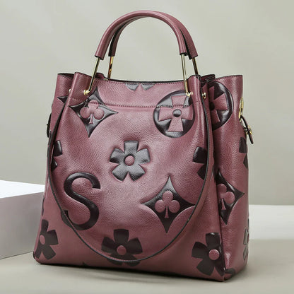 Floral Print Leather Crossbody Bag