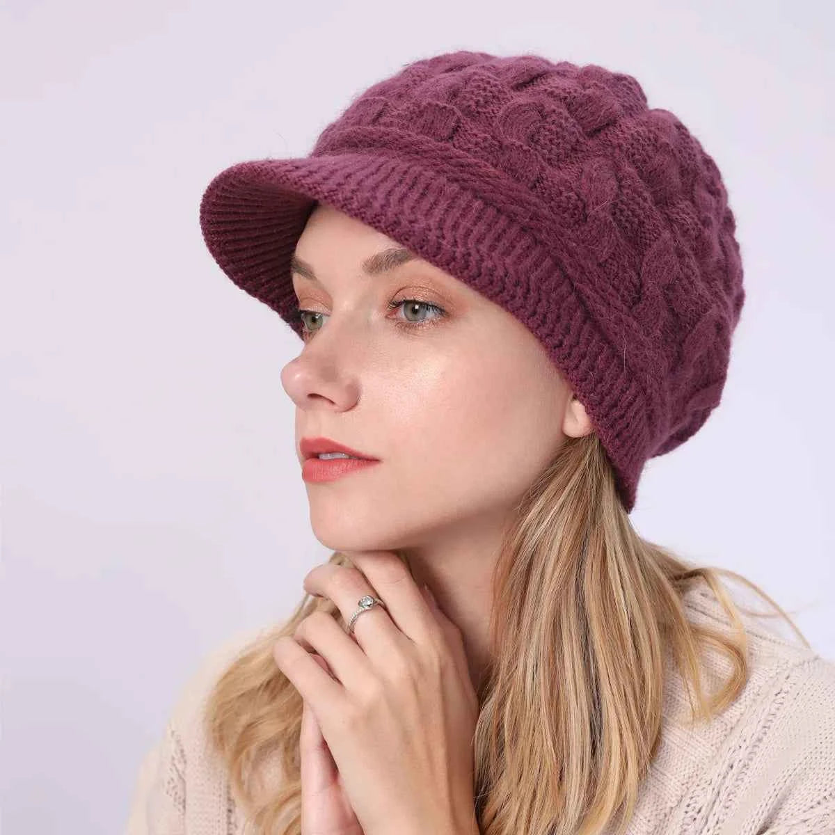 Winter Women's Wool-Blend Knitted Newsboy Cap