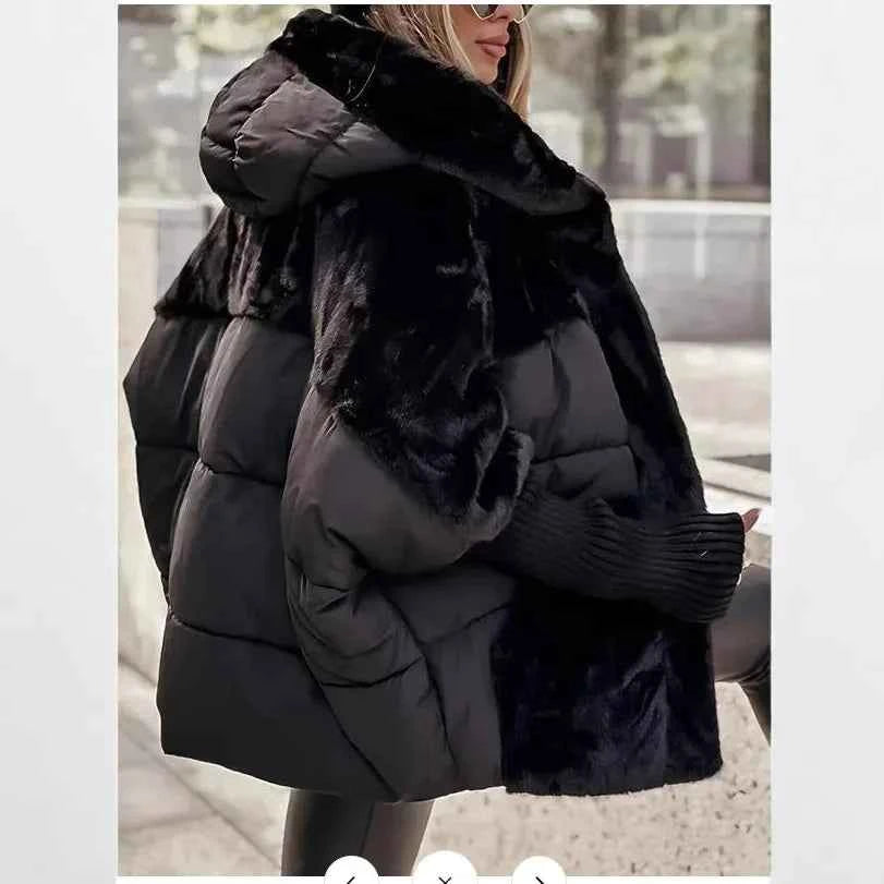 Women's Winter Velvet Jacket - Chic Loose Casual Coat for Winter Streetwear