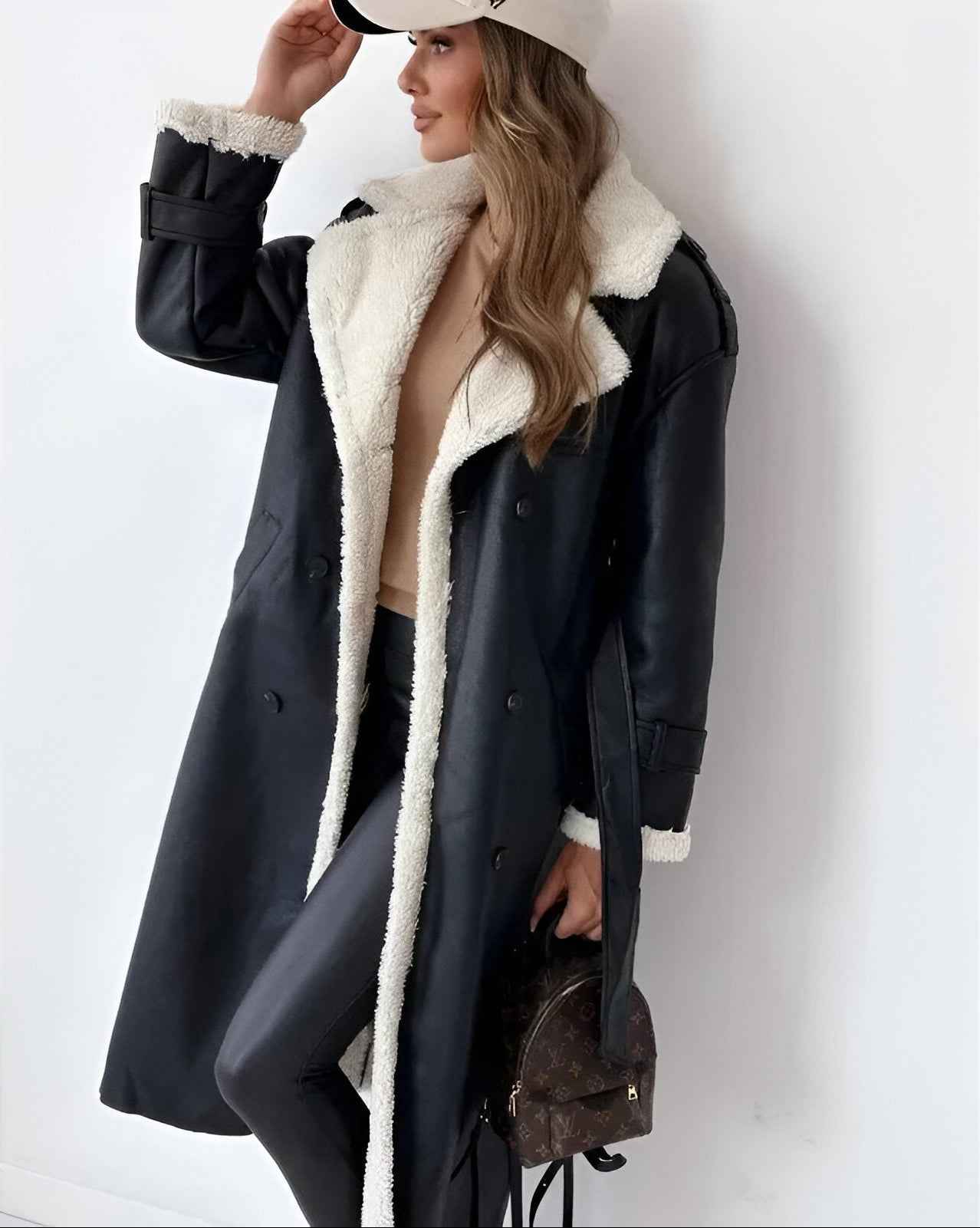 Silvia™ Luxe Sherpa-Lined Trench Coat