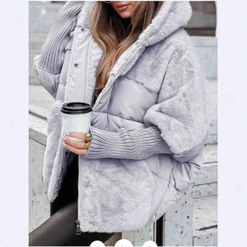 Women's Winter Velvet Jacket - Chic Loose Casual Coat for Winter Streetwear