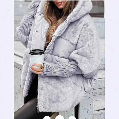 Women's Winter Velvet Jacket - Chic Loose Casual Coat for Winter Streetwear