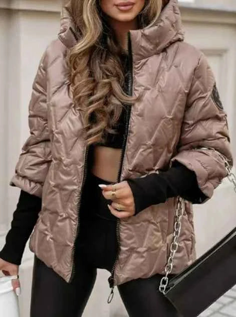 Women's Hooded Cotton Padded Zipper Jacket
