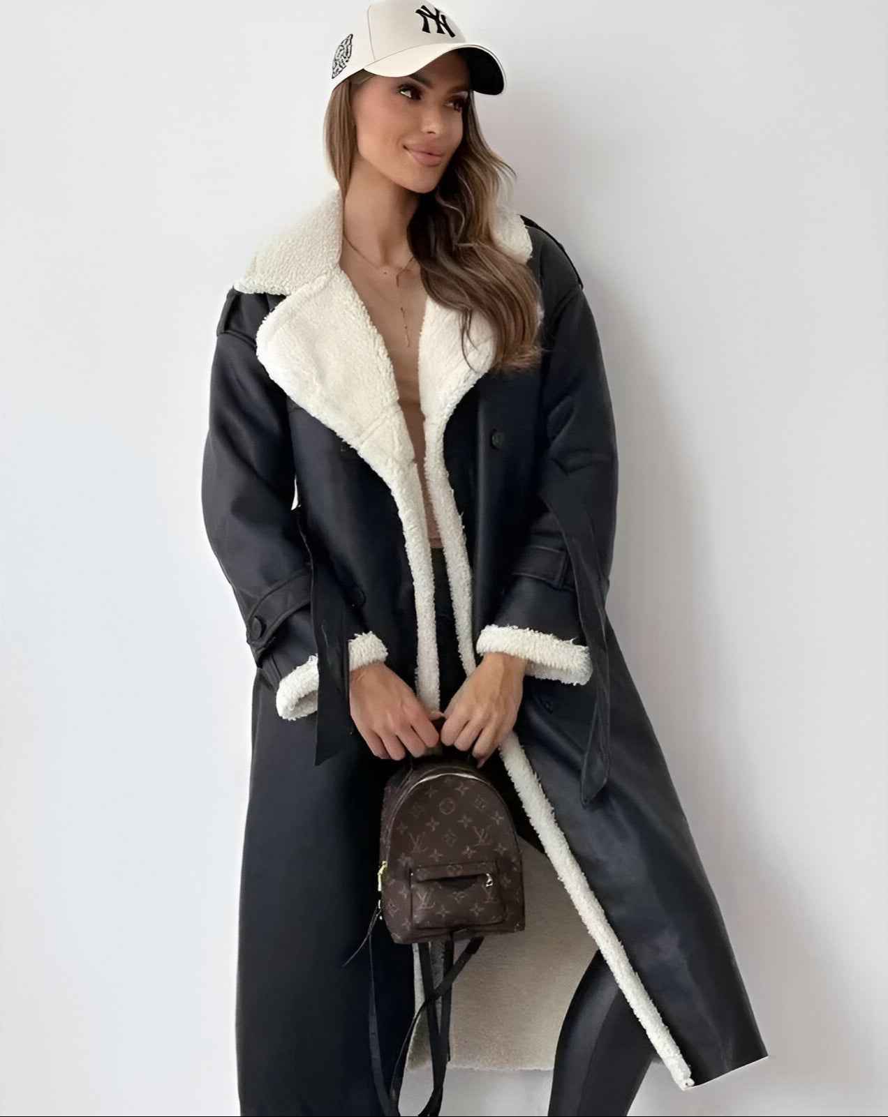 Silvia™ Luxe Sherpa-Lined Trench Coat