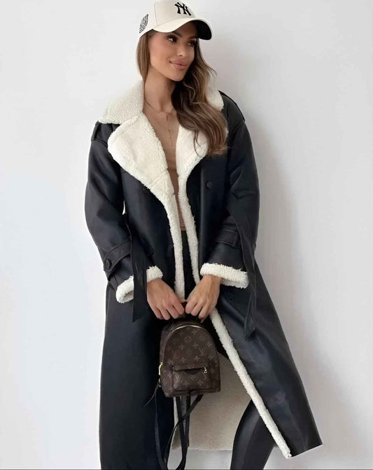 Silvia™ Luxe Sherpa-Lined Trench Coat