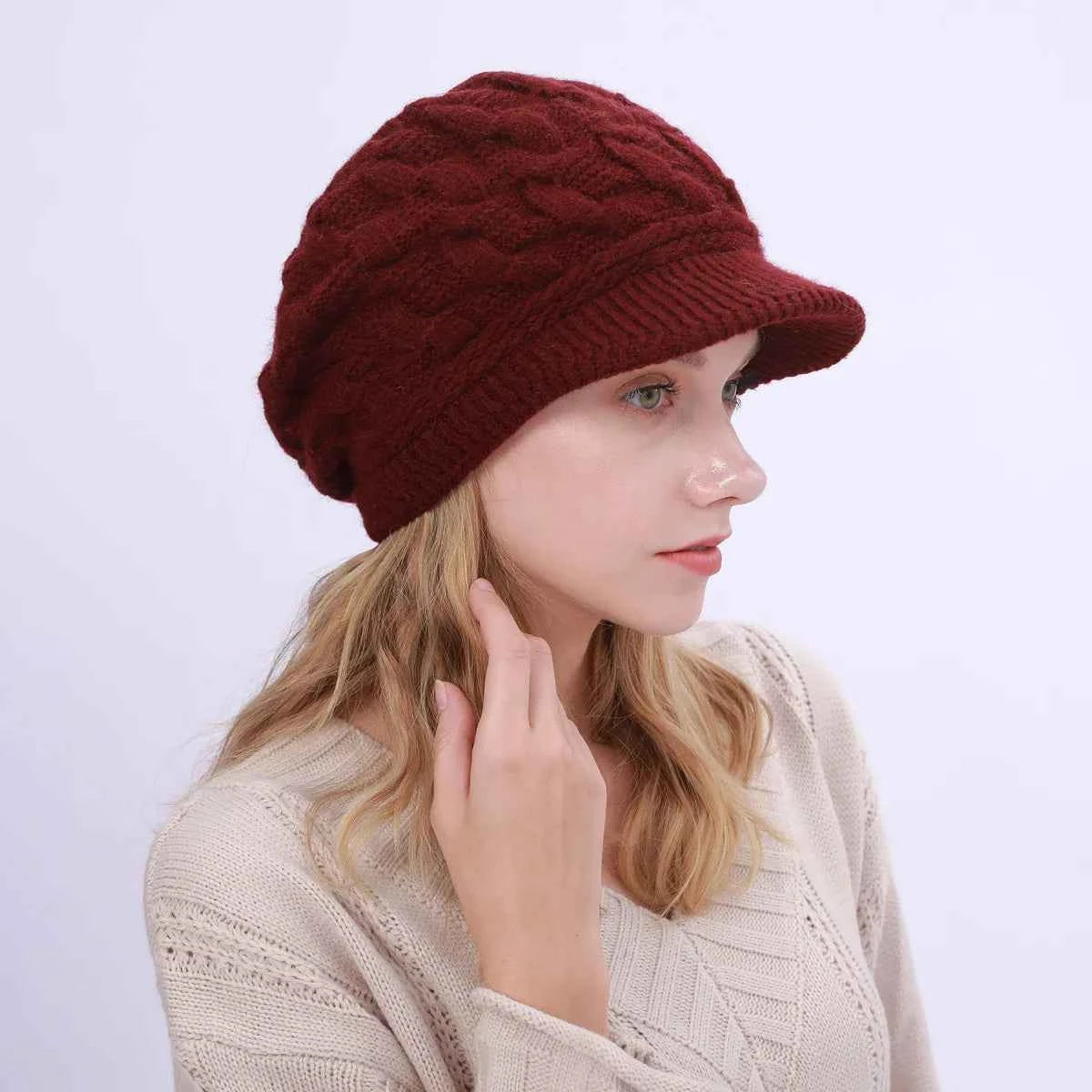 Winter Women's Wool-Blend Knitted Newsboy Cap