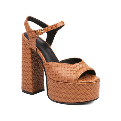 Aria Buckled Leather Heeled Shoes