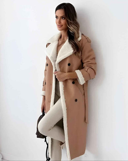 Silvia™ Luxe Sherpa-Lined Trench Coat