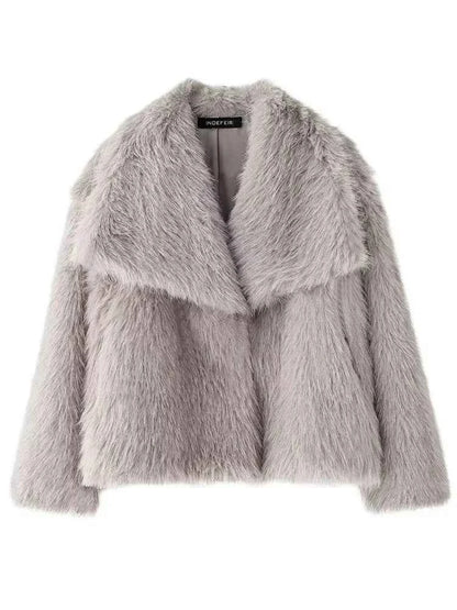 Women's Faux Fur Cropped Winter Jacket