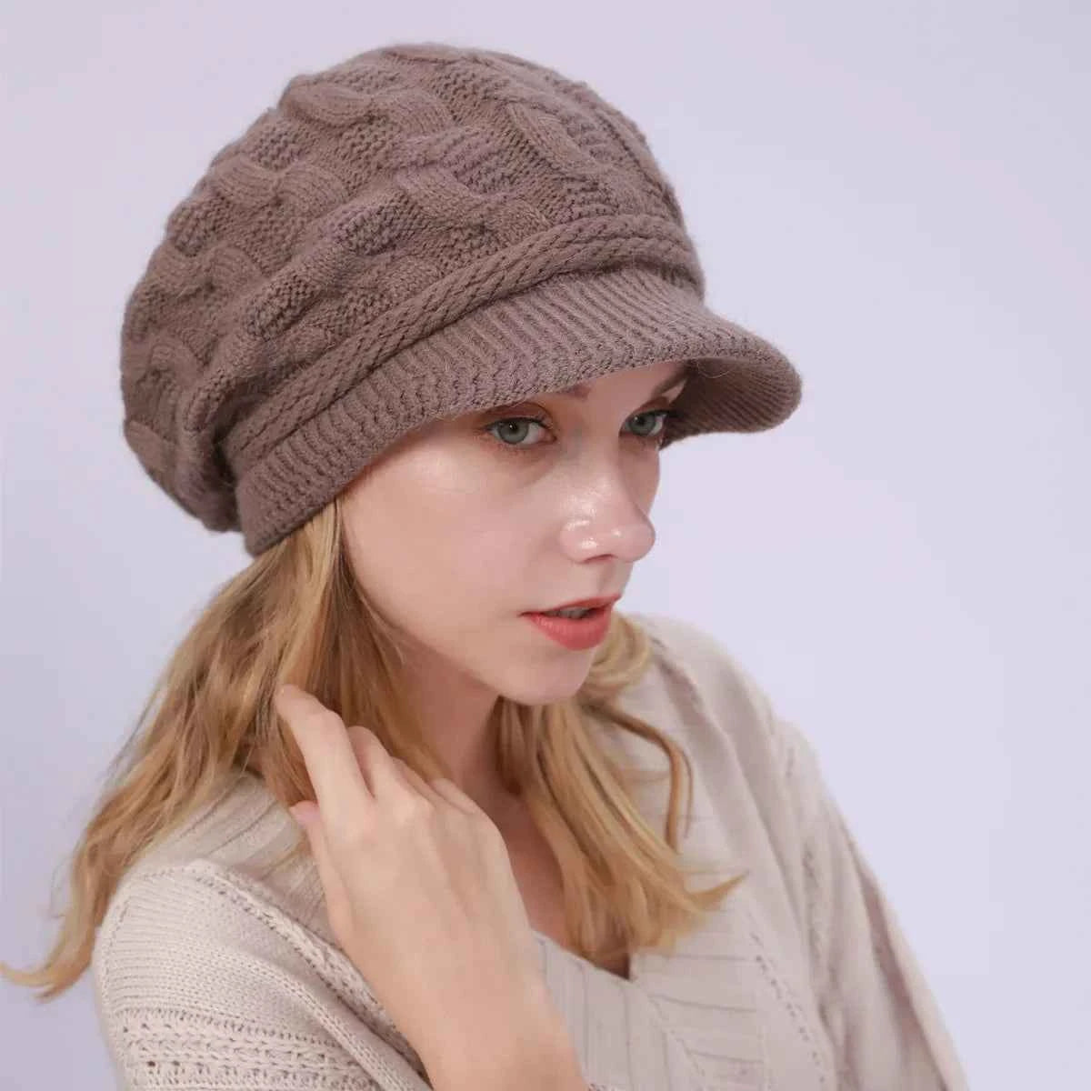 Winter Women's Wool-Blend Knitted Newsboy Cap