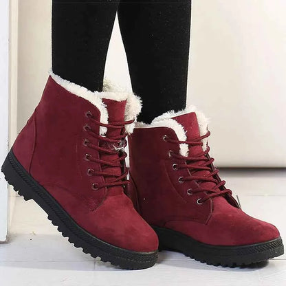Women's Fur-Lined Low Heel Winter Boots
