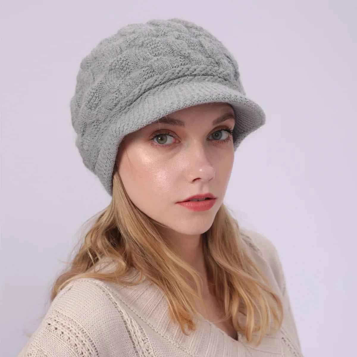 Winter Women's Wool-Blend Knitted Newsboy Cap