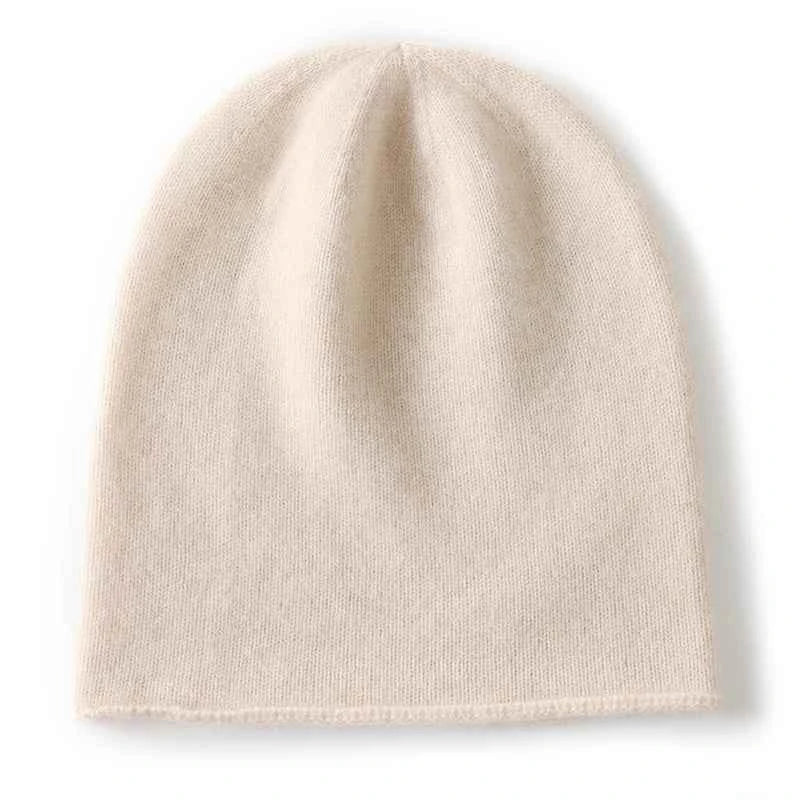 Unisex Cashmere Knitted Beanie - Cozy Winter Hat for Outdoor Casual Style