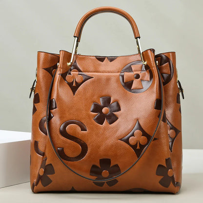 Floral Print Leather Crossbody Bag