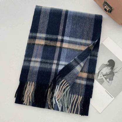 Cashmere Wool Tartan Plaid Scarf - Stylish Winter Shawl - Navenport