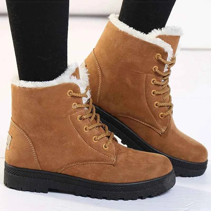 Women's Fur-Lined Low Heel Winter Boots