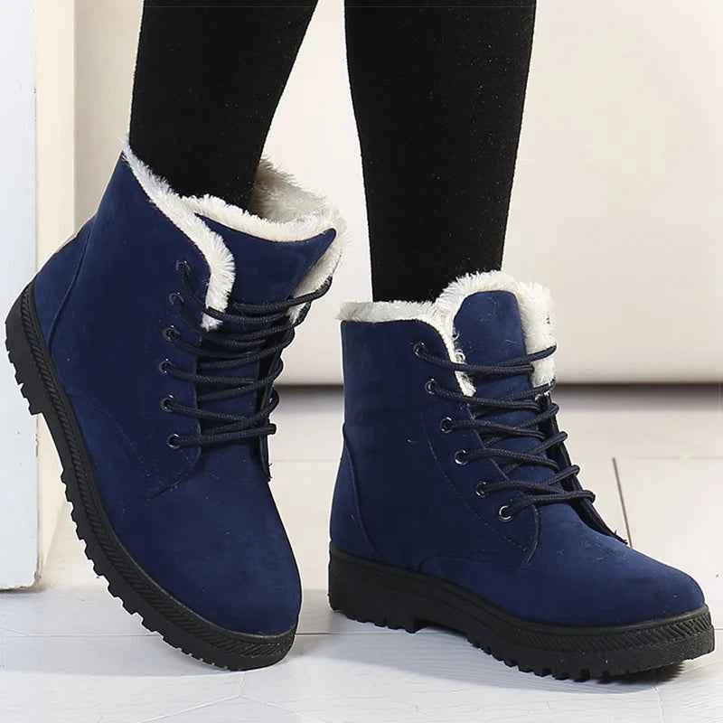 Women's Fur-Lined Low Heel Winter Boots
