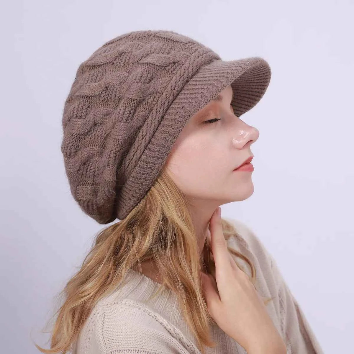 Winter Women's Wool-Blend Knitted Newsboy Cap