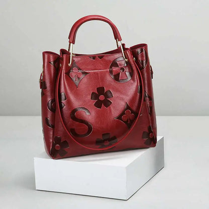 Floral Print Leather Crossbody Bag