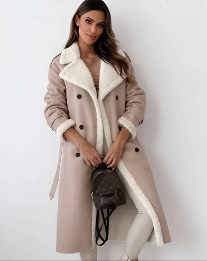 Silvia™ Luxe Sherpa-Lined Trench Coat