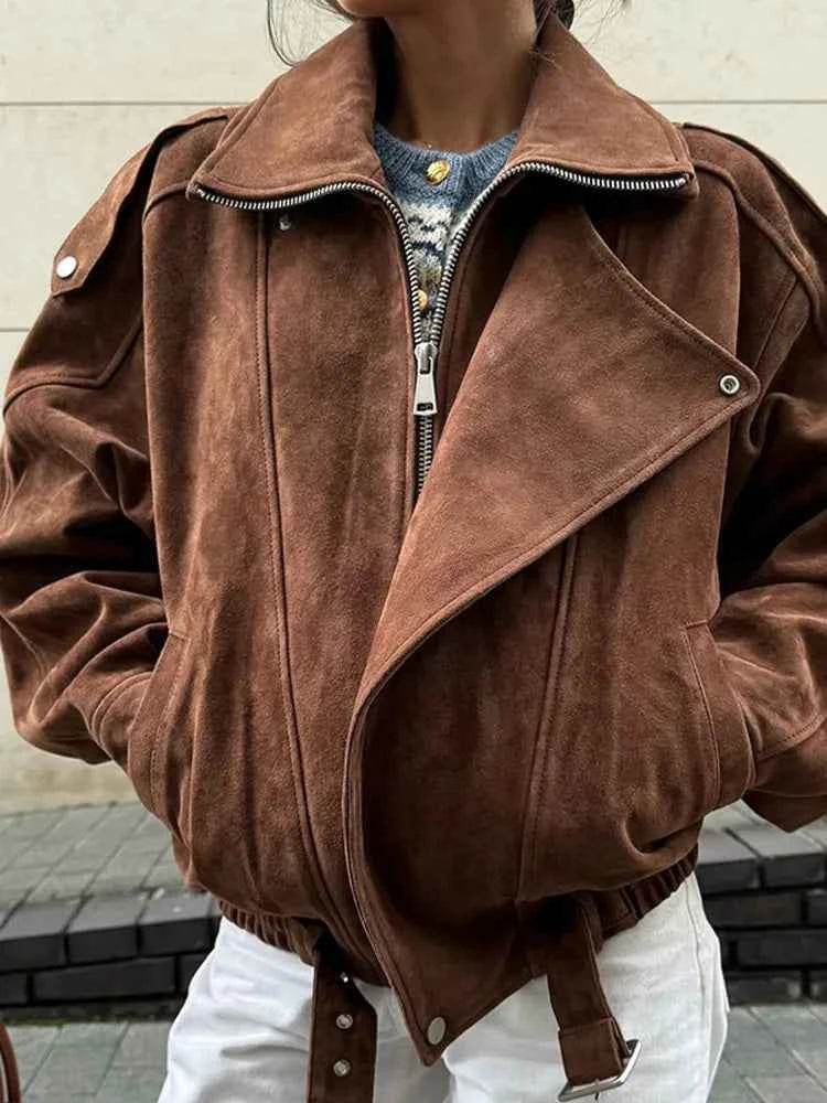 Women's Oversized Faux Suede Jacket