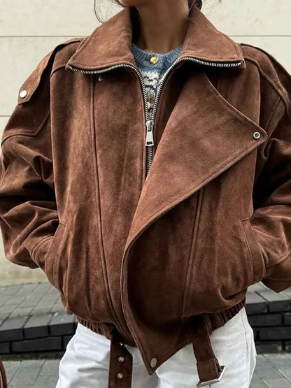 Women's Oversized Faux Suede Jacket