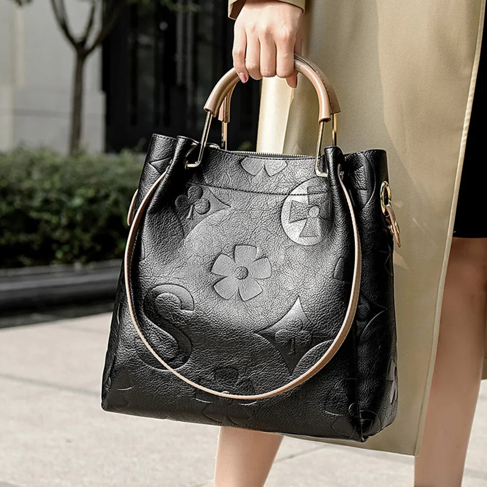 Floral Print Leather Crossbody Bag