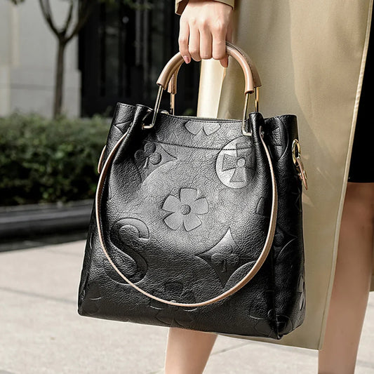 Floral Print Leather Crossbody Bag