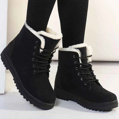 Women's Fur-Lined Low Heel Winter Boots