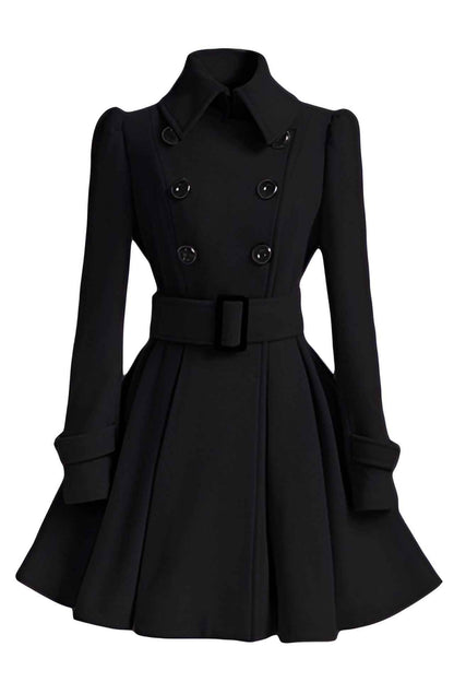 Belted Double-Breasted Women's Coat