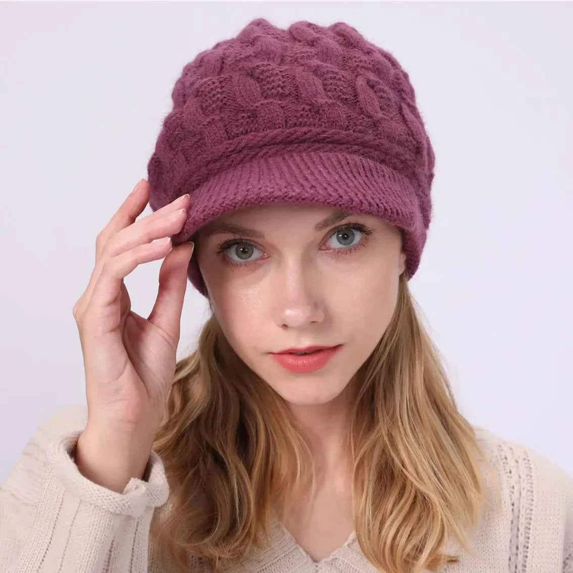 Winter Women's Wool-Blend Knitted Newsboy Cap