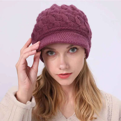 Winter Women's Wool-Blend Knitted Newsboy Cap