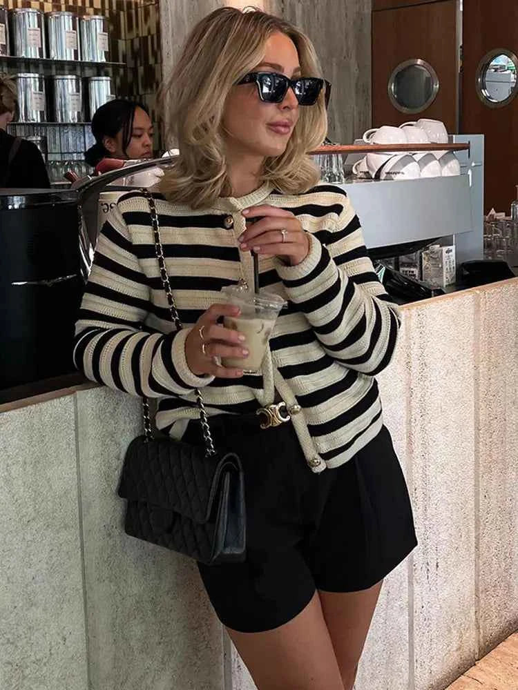 Women's Striped Cardigan