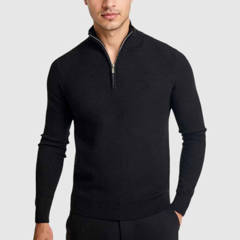 Men's Cashmere Knit Half-Zip Sweater