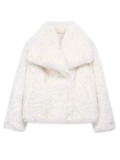 Women's Faux Fur Cropped Winter Jacket