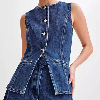 Stylish Two-Piece Denim Set